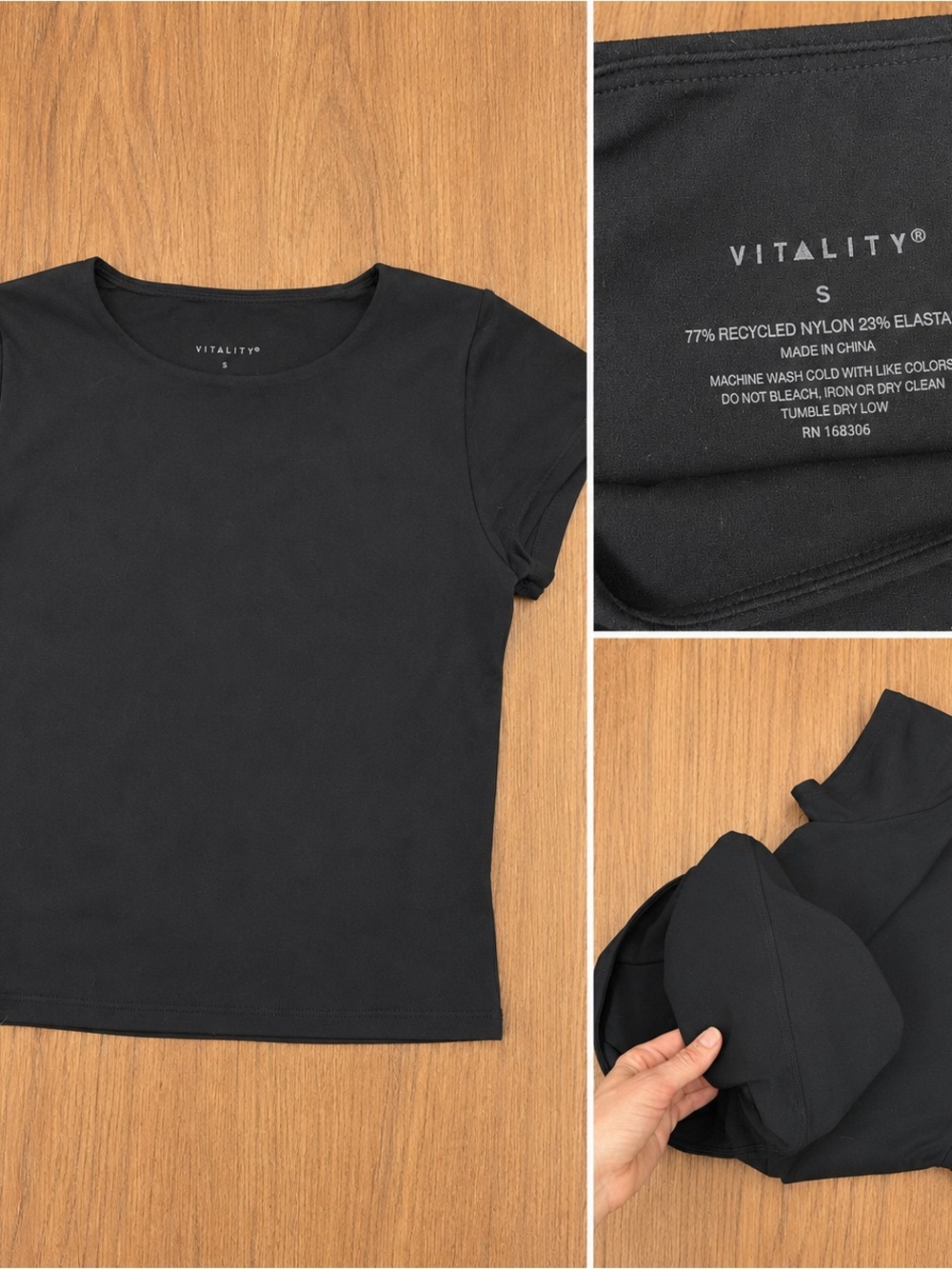 Vitality Black Short Sleeve Sports Tee